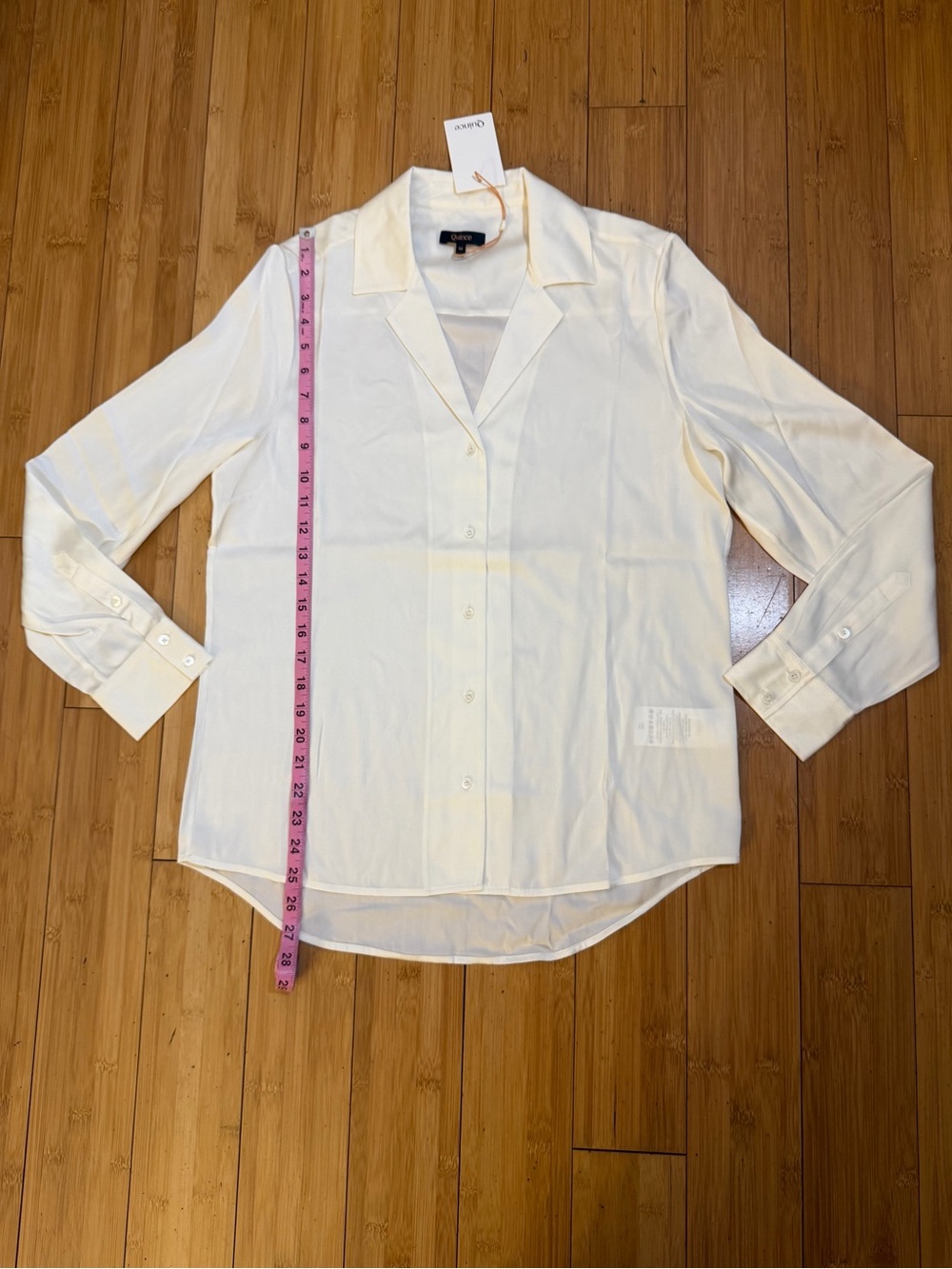NWT Quince Mulberry Washable Silk Blouse In Ivory Size M - Picture 11 of 13